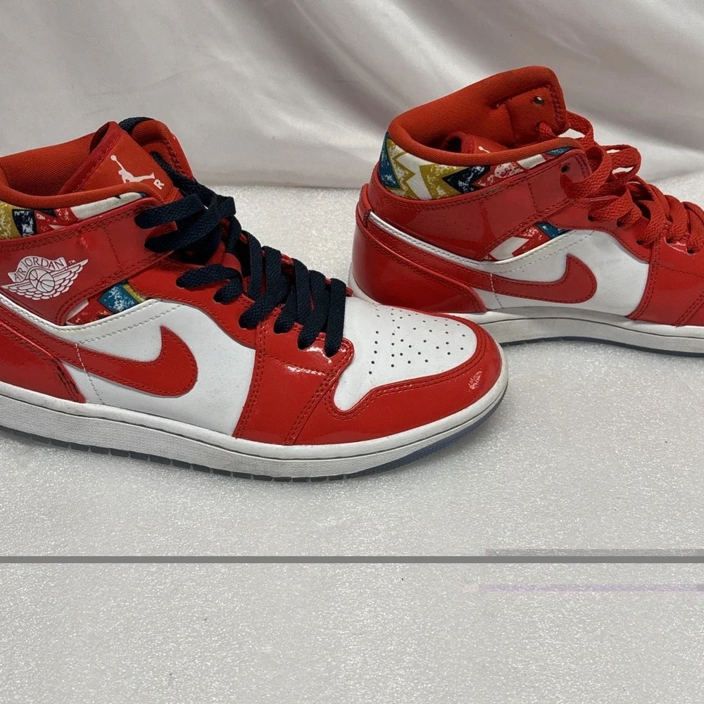 Nike Air Jordan 1 Mid SE Barcelona Sweater Chile Red White DC7294-600 Men's 7.5‎